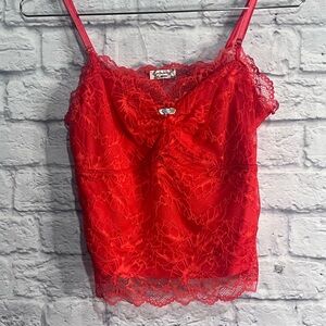 Free People Intimately Women's red Lacy Essential Cami Size medium Coquette